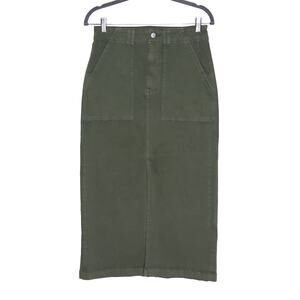 PISTOLA Laurelle High Waist Utility Skirt Olive Green Ankle Length Women's 27